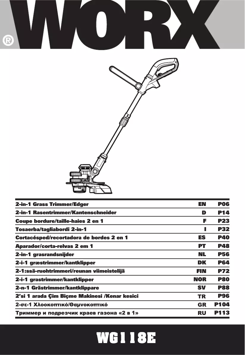 Page n°1 - Manuel utilisateur Worx WG118E