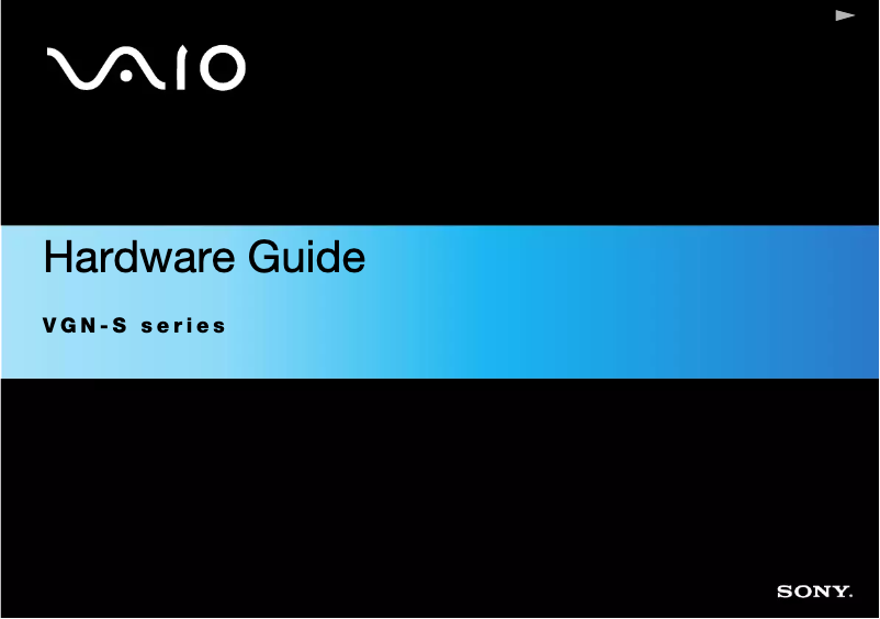 Page n°1 - Manuel utilisateur Sony Vaio VGN-S1XP