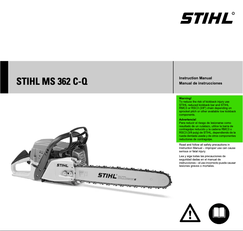 Page 1 de la notice Manuel utilisateur Stihl MS 362 C