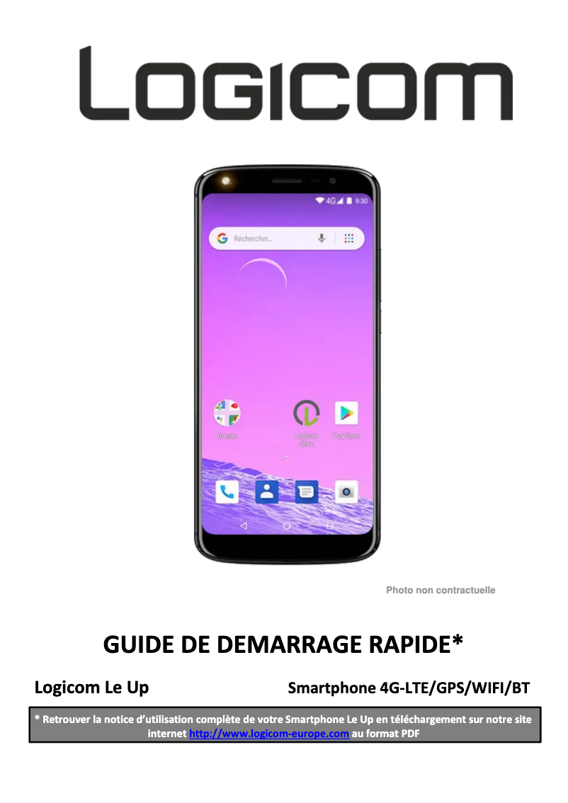 Page 1 de la notice Manuel utilisateur Logicom Le Up
