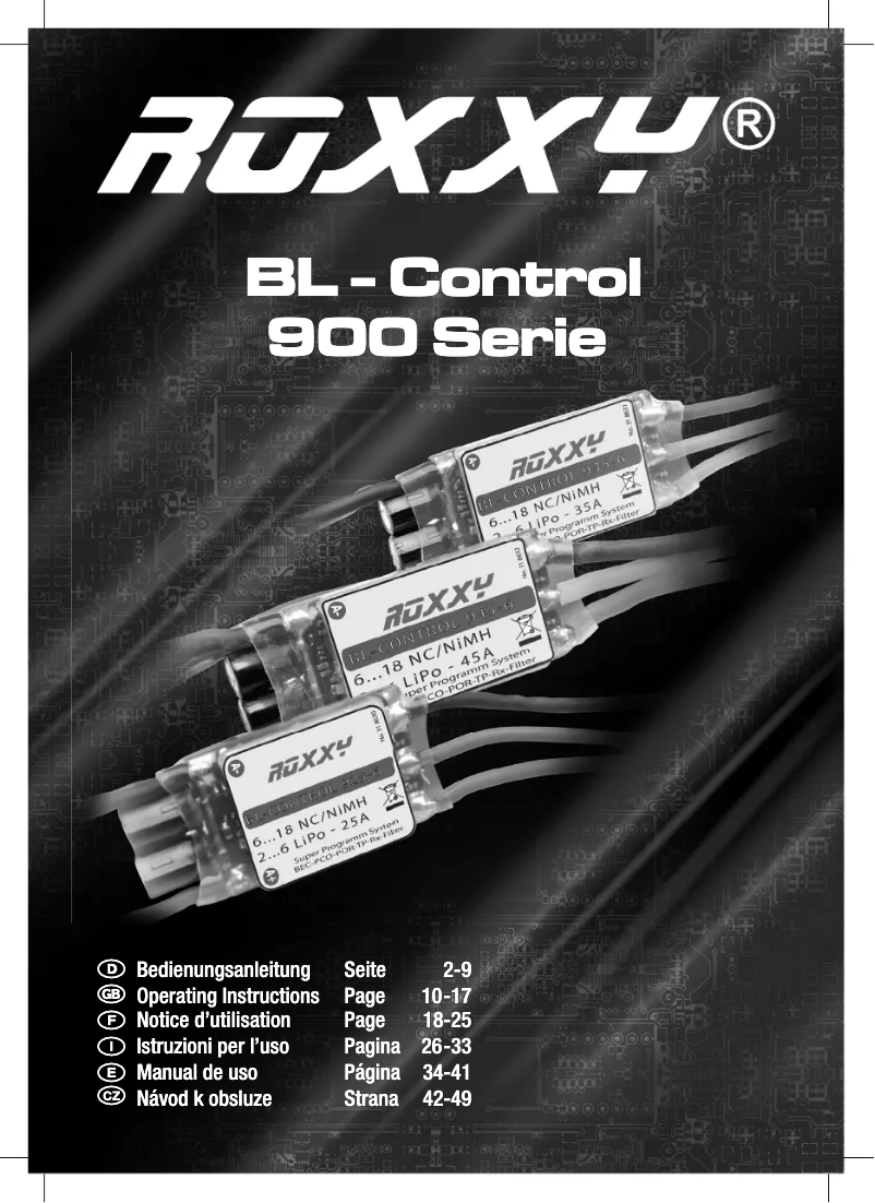 Image de la première page du manuel de l'appareil BL-Control 900 Serie