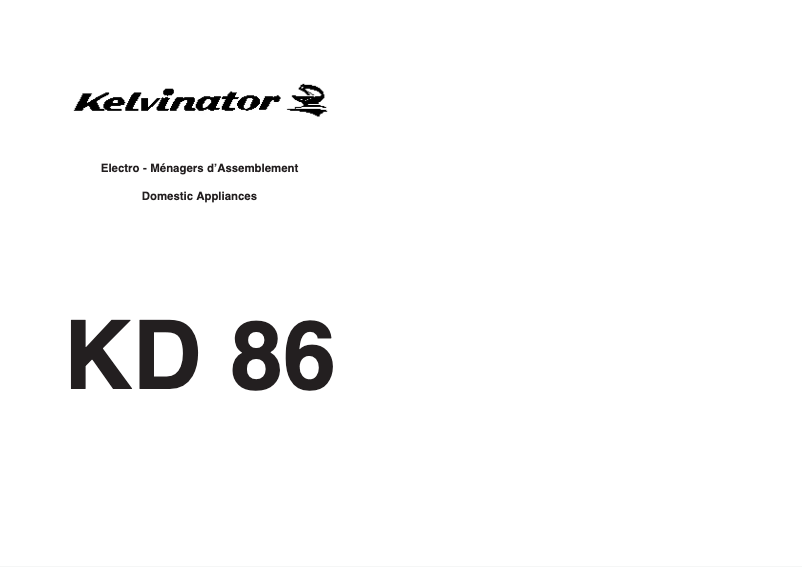 Page 1 de la notice Manuel utilisateur Kelvinator LS KD 86