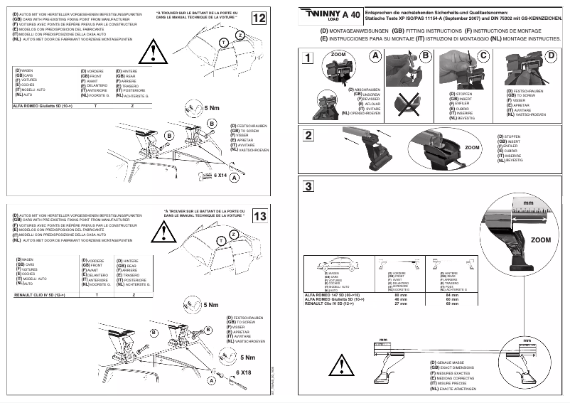 Page 1 de la notice Manuel utilisateur Twinny Load A 40