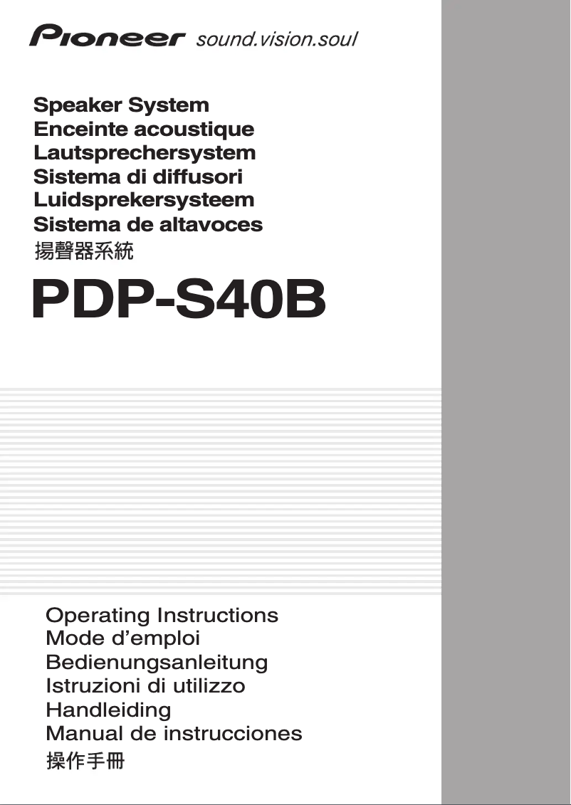 Image de la première page du manuel de l'appareil PDP-S40B