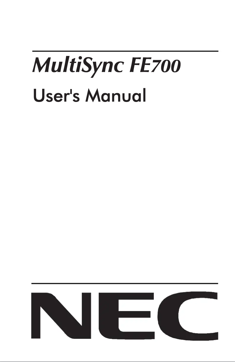 Imagen de la primera página del manual del dispositivo MultiSync FE700