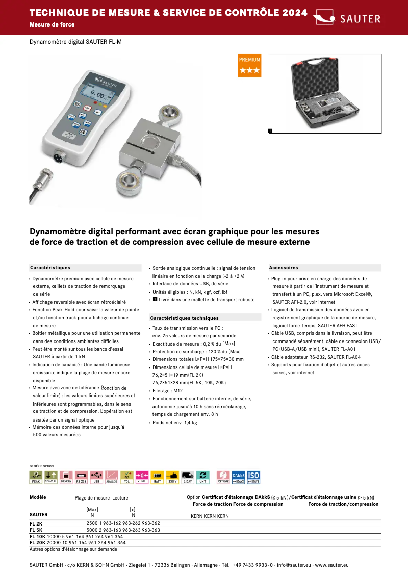 Page 1 de la notice Brochure Kern FL 2K