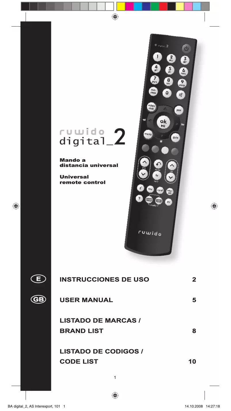 Page 1 de la notice Manuel utilisateur Ruwido Digital 2