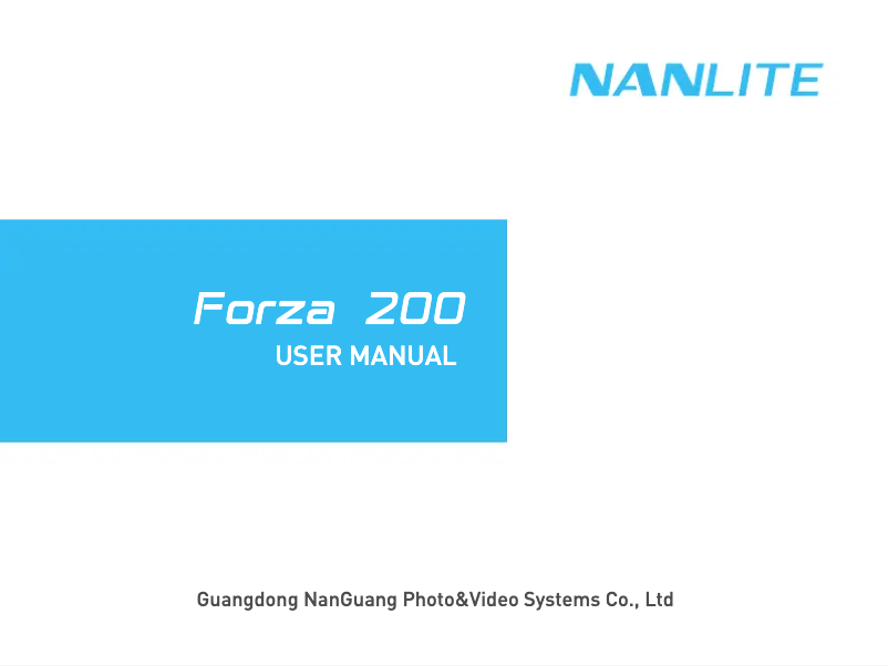Page 1 de la notice Manuel utilisateur Nanlite Forza 200