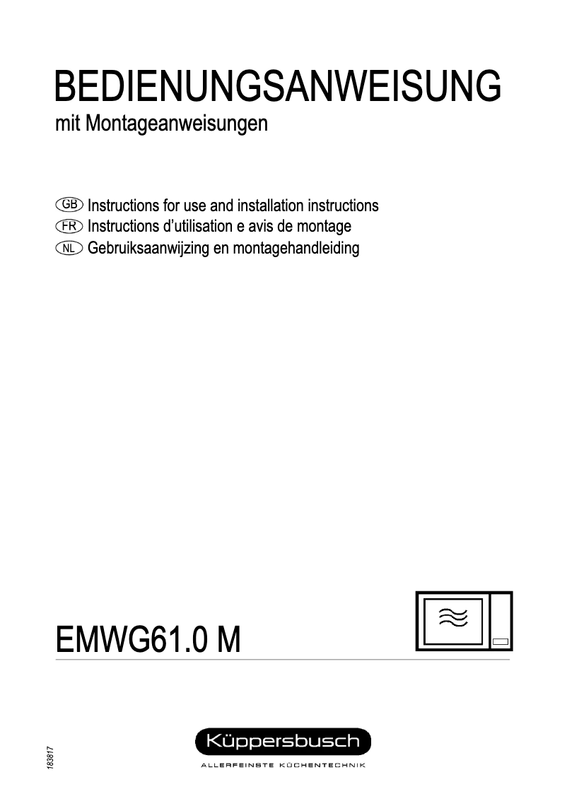 Imagen de la primera página del manual del dispositivo EMWG 61.0 M