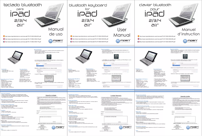 Page 1 de la notice Manuel utilisateur Imperii Electronics TE.07.0004.00
