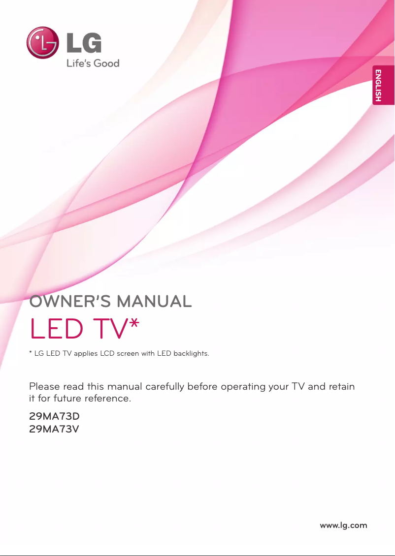 Page 1 de la notice Manuel utilisateur LG 29MA73V