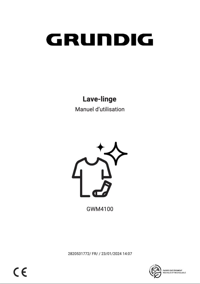 Page 1 de la notice Manuel utilisateur Grundig GWM4100