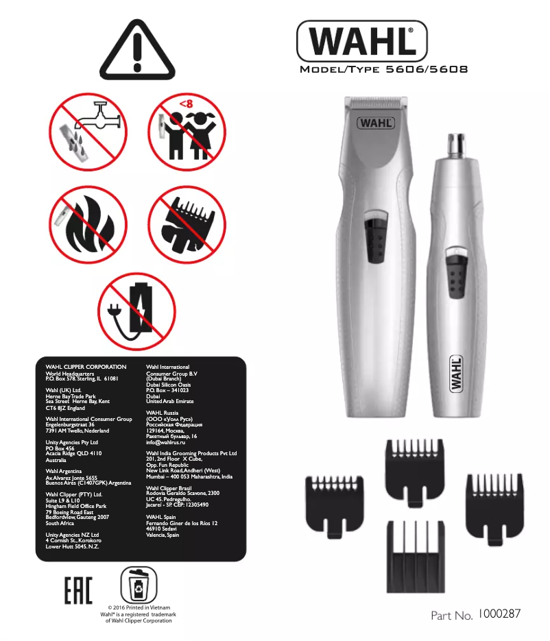 Page 1 de la notice Manuel utilisateur Wahl 5606