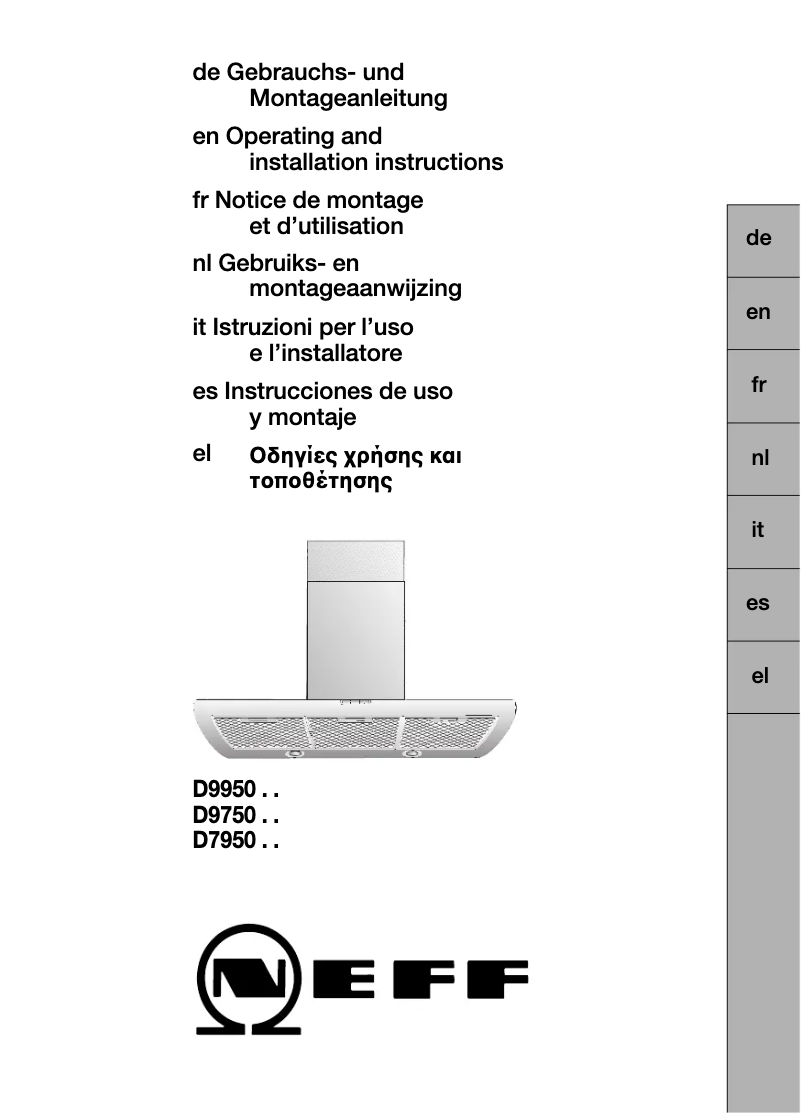 Image de la première page du manuel de l'appareil D9950A0
