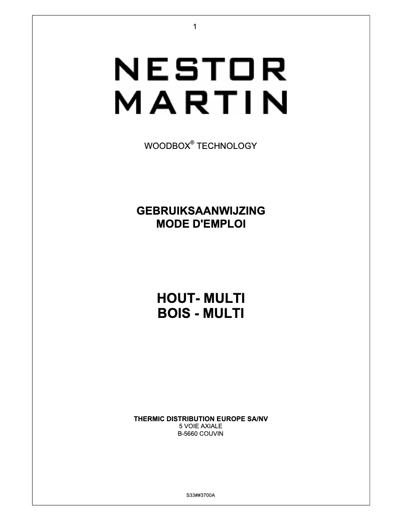 Page 1 of the manual User Manual Nestor Martin RH33