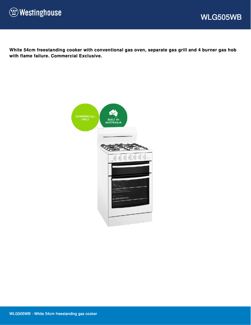 Image de la première page du manuel de l'appareil WLG505WB