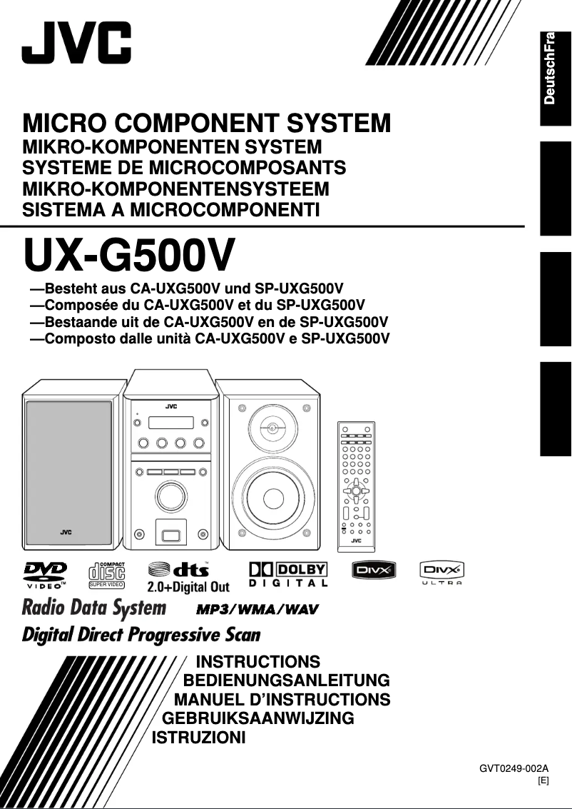 Page 1 de la notice Manuel utilisateur JVC CA-UXG500