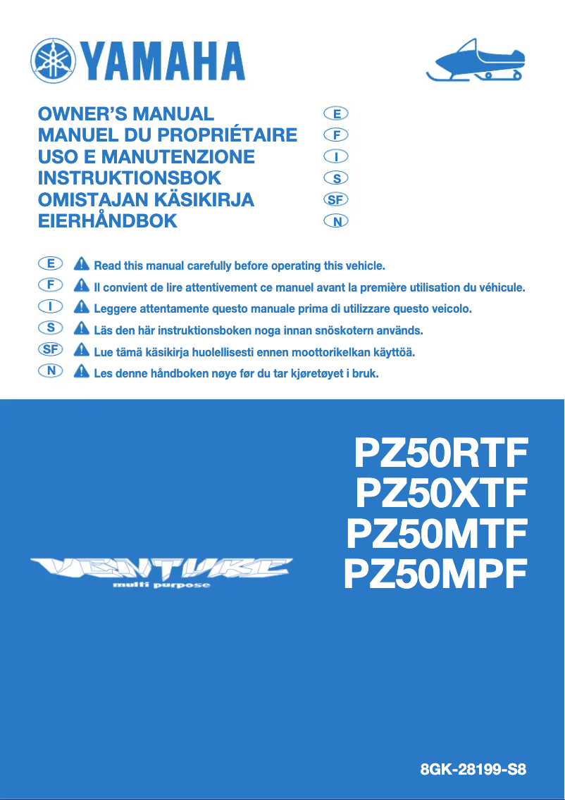 Image de la première page du manuel de l'appareil Venture Light (2015)