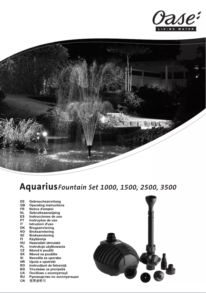 Page 1 de la notice Manuel utilisateur Toast Aquarius Fountain 2500