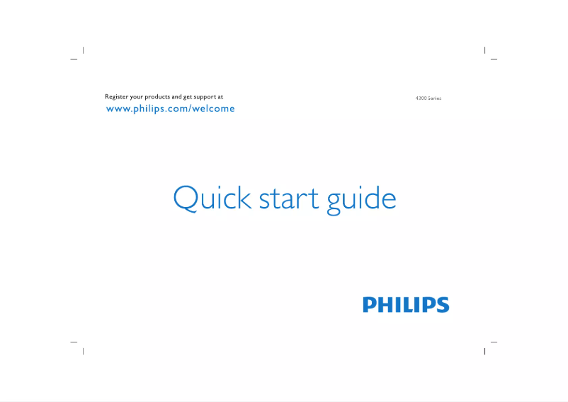 Page n°1 - Guide de démarrage rapide Philips 43PFA4350