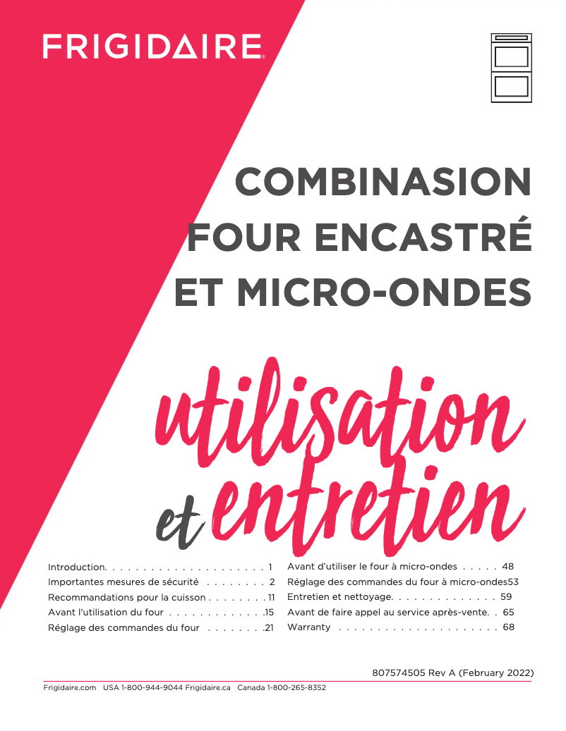 Image de la première page du manuel de l'appareil GCWM2767AD