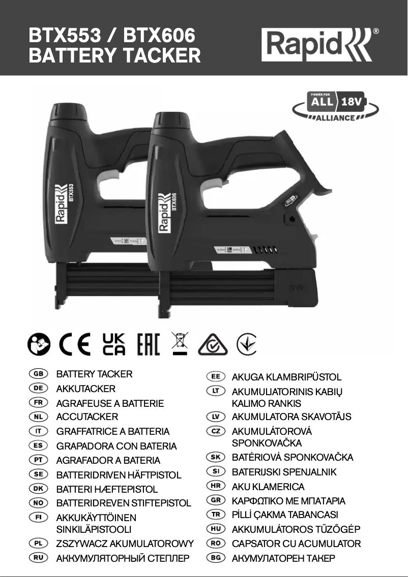 Page 1 de la notice Manuel utilisateur Rapid BTX606