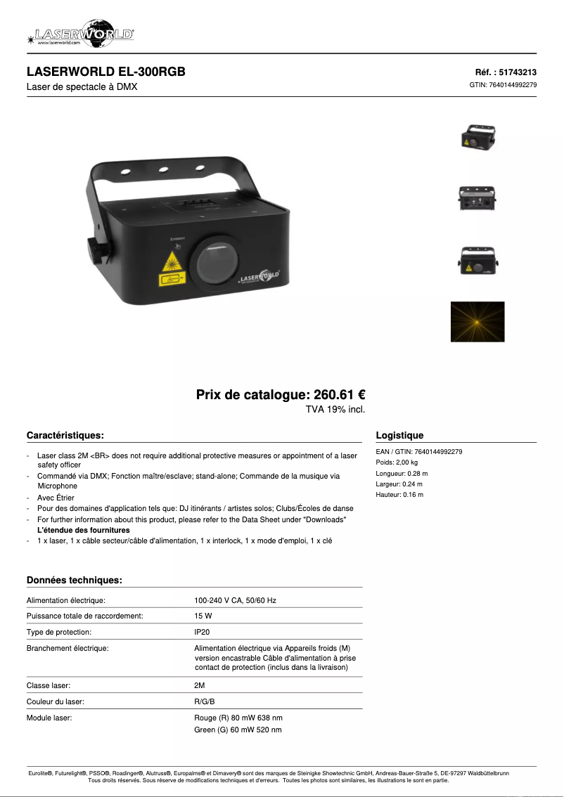 Image de la première page du manuel de l'appareil EL-300RGB