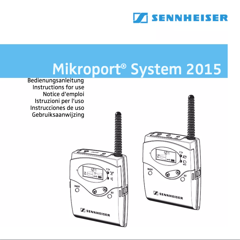 Page n°1 - Manuel utilisateur Sennheiser SYSTEM 2015