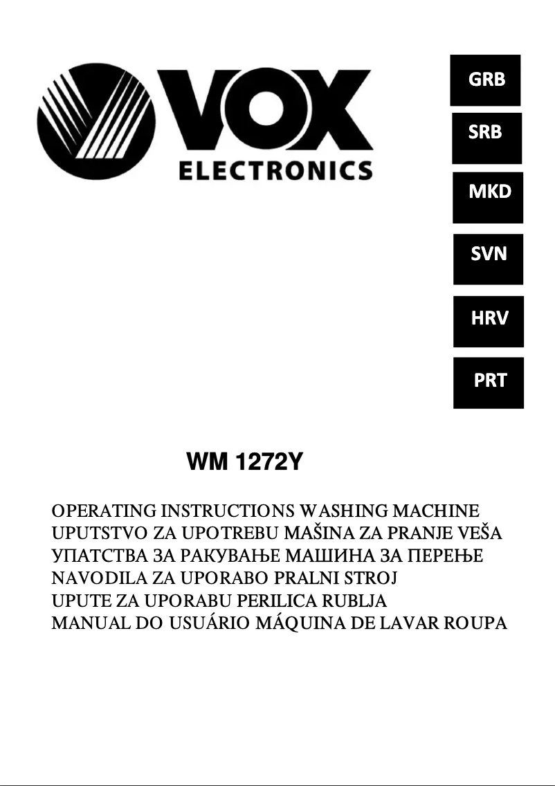 Imagen de la primera página del manual del dispositivo WM1272Y