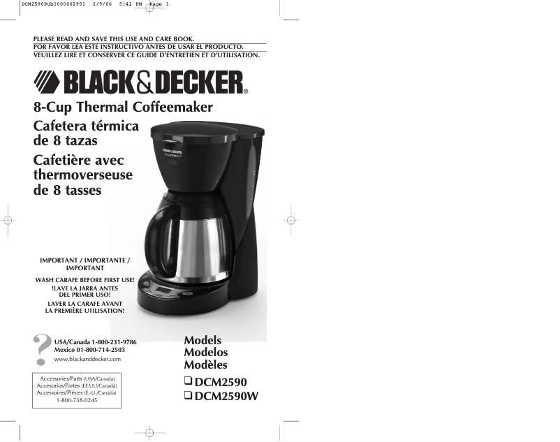 Page 1 de la notice Manuel utilisateur Black & Decker DCM2590W