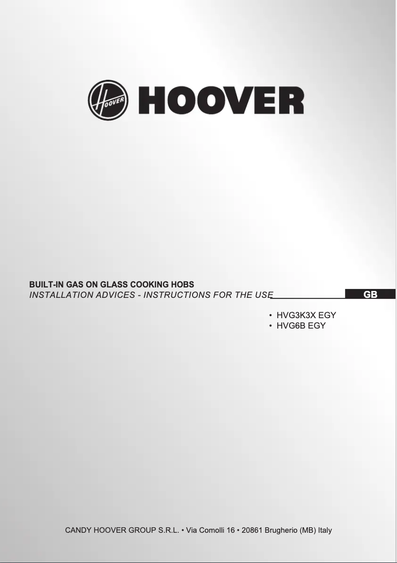 Page 1 de la notice Manuel utilisateur Hoover HVG3K3X EGY