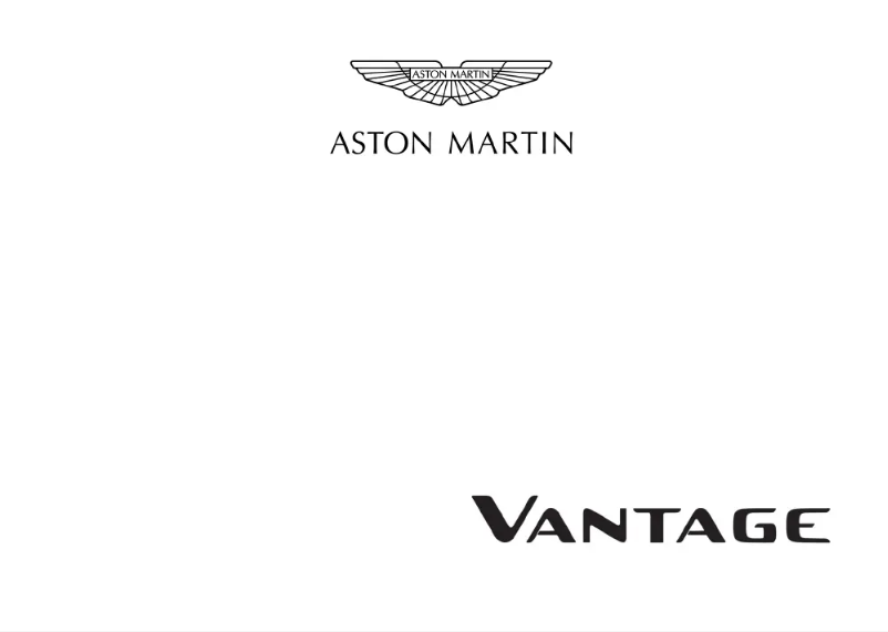 Page 1 of the manual User Manual Aston Martin Vantage (2021)