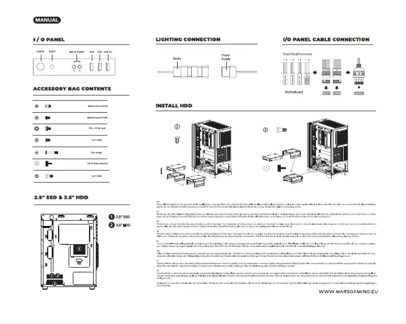 Page 1 de la notice Manuel utilisateur Mars Gaming MC-C