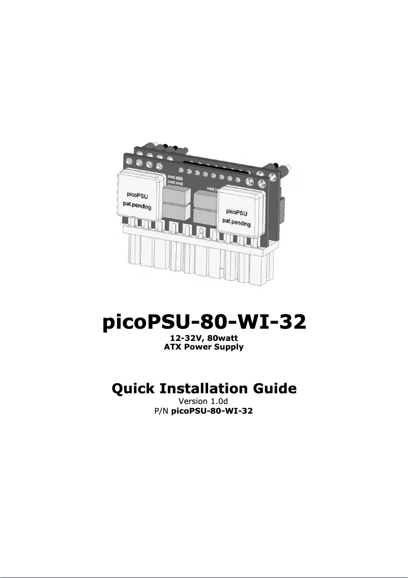 Page n°1 - Manuel utilisateur Mini-Box picoPSU-80-WI-32