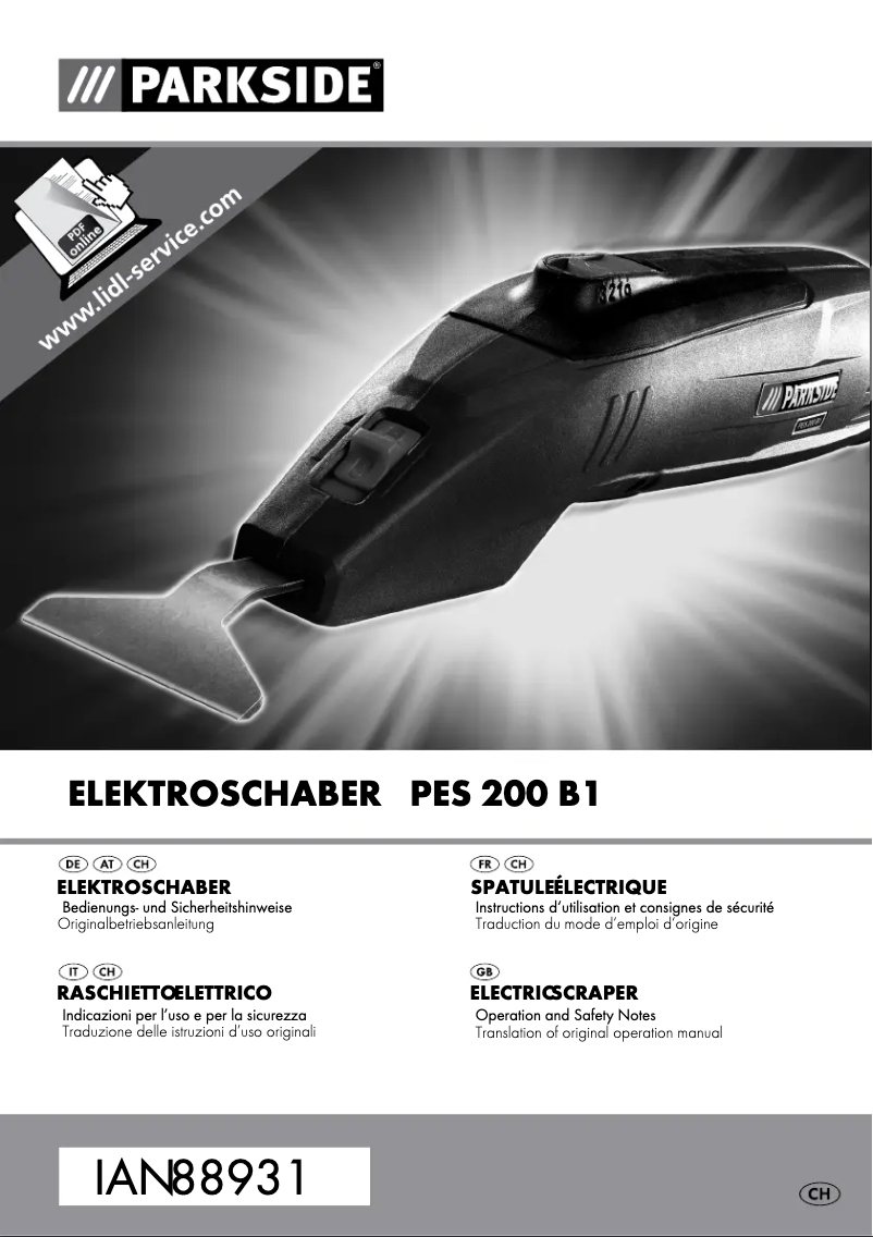 Page n°1 - Manuel utilisateur Parkside PES 200 B1