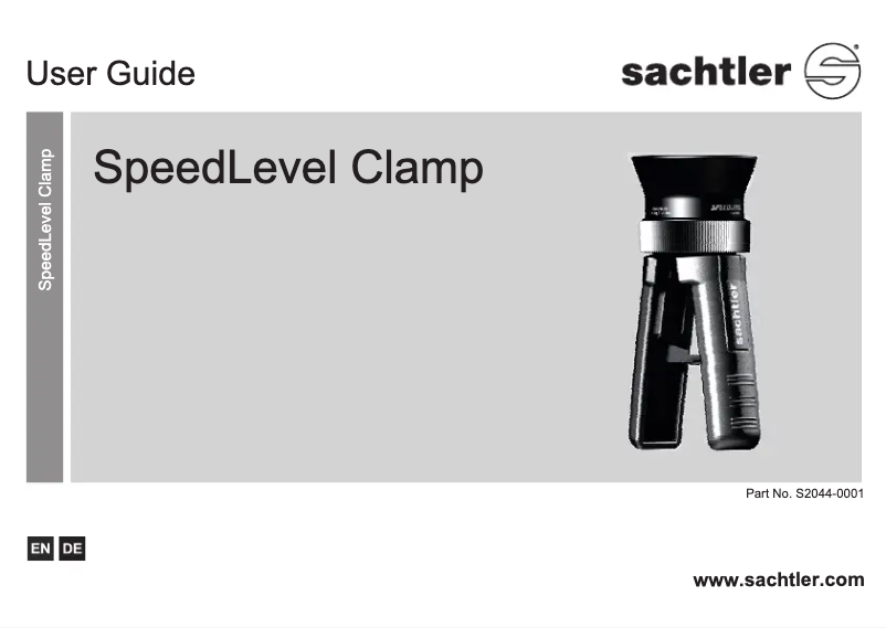 Image de la première page du manuel de l'appareil SpeedLevel Clamp