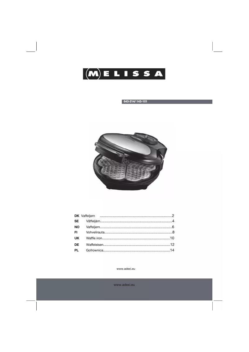 Page 1 de la notice Manuel utilisateur Melissa 643214