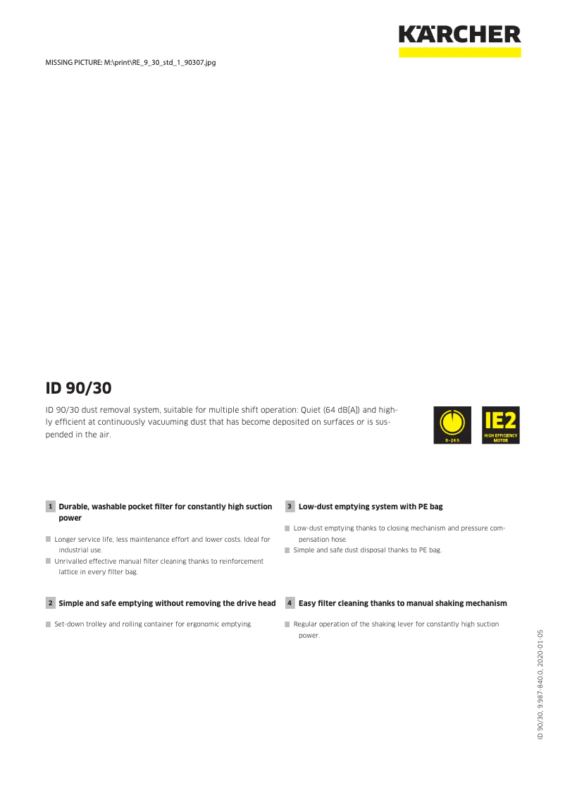 Page 1 de la notice Manuel utilisateur Kärcher ID 90/30