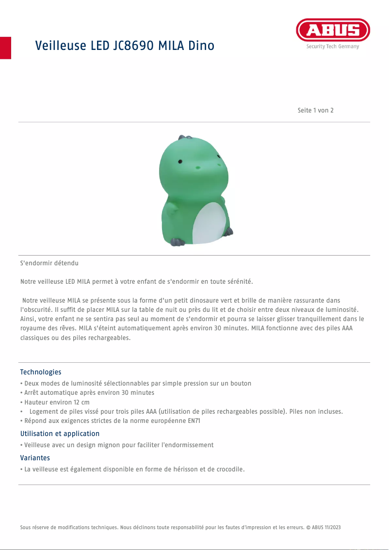 Image de la première page du manuel de l'appareil Mila JC8690