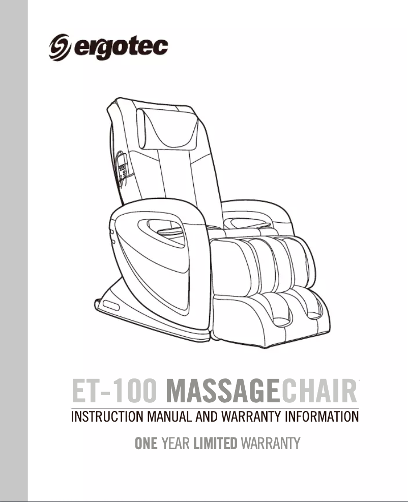 Page n°1 - Manuel utilisateur Cozzia Ergotec ET-100