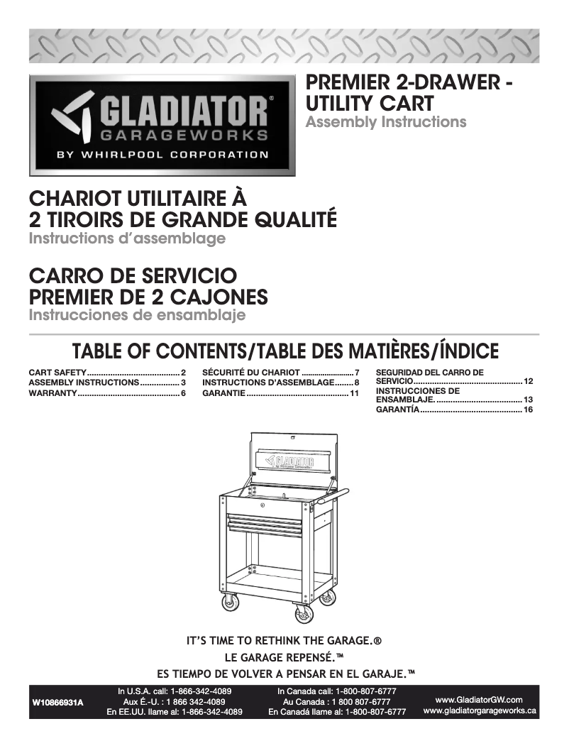 Page 1 de la notice Instructions / montage Gladiator GAMT28KDFG