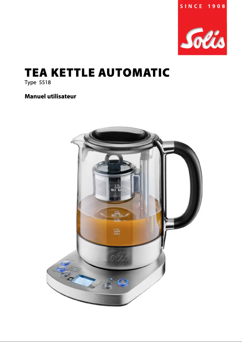 Page 1 de la notice Manuel utilisateur Solis Tea Kettle Automatic 5518