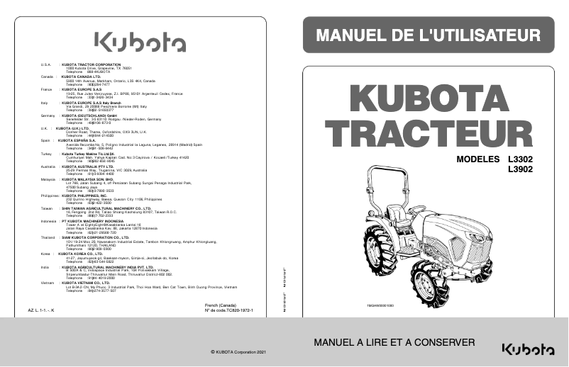 Page 1 of the manual User Manual Kubota L3302