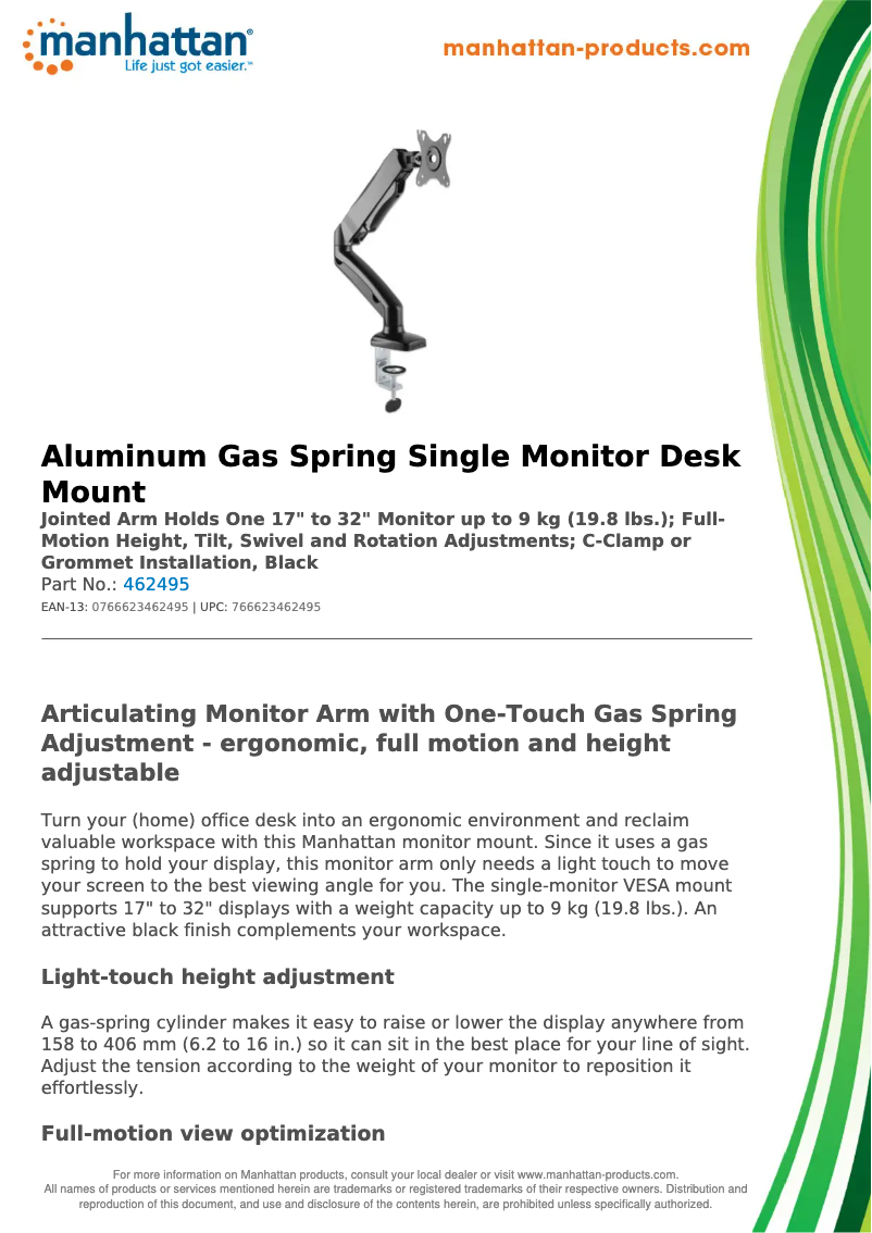 Page 1 de la notice Fiche technique Manhattan 462495