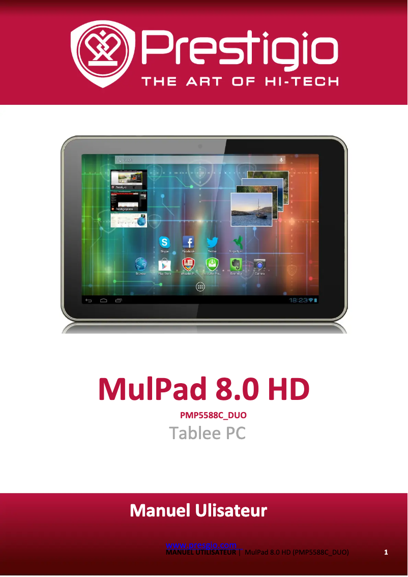 Page n°1 - Manuel utilisateur Prestigio MultiPad 8.0 HD