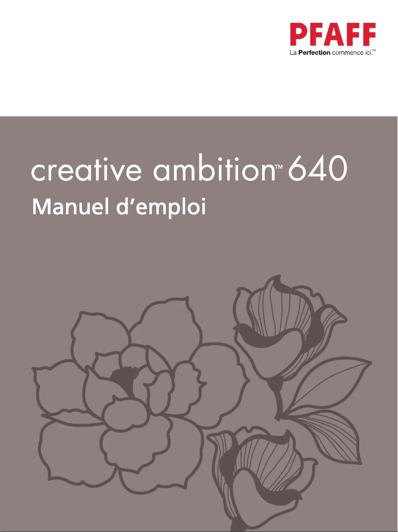 Page 1 de la notice Manuel utilisateur Pfaff Creative Ambition 640