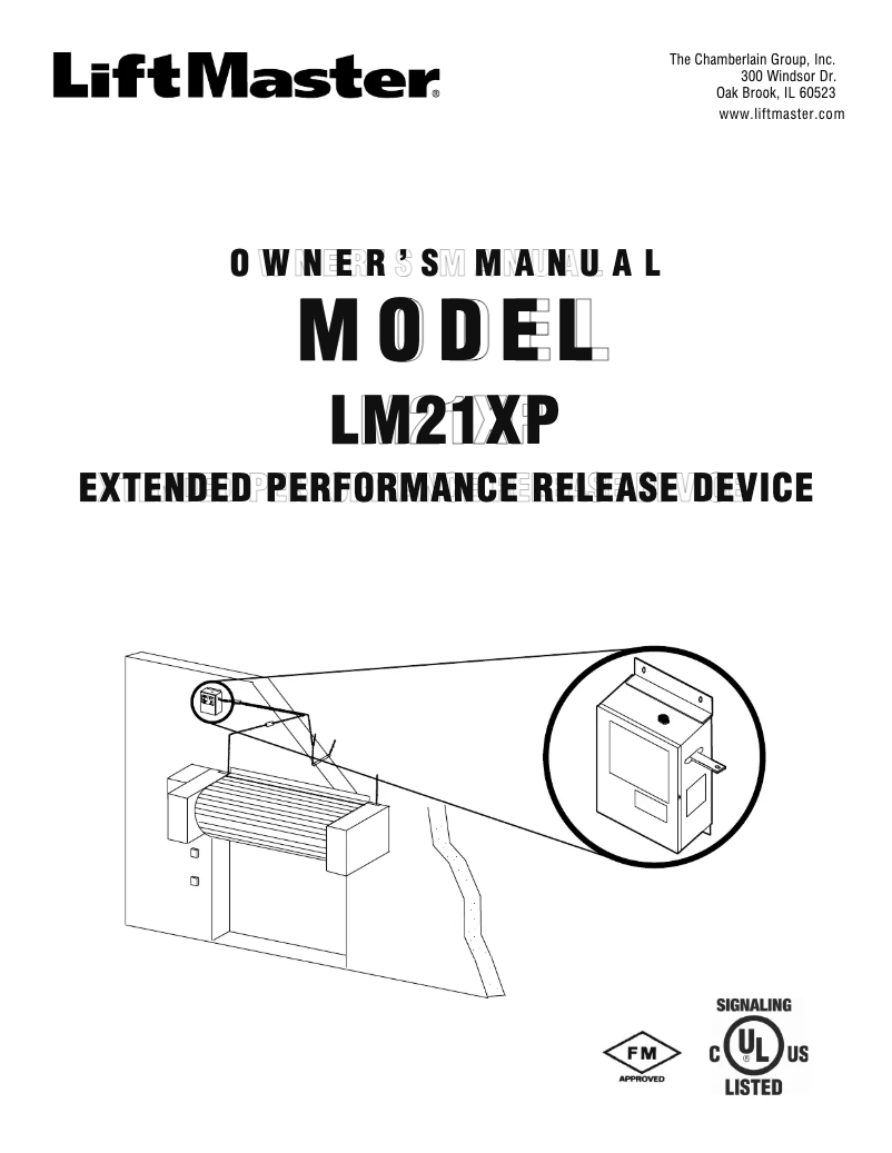 Page 1 de la notice Manuel utilisateur LiftMaster LM21XP