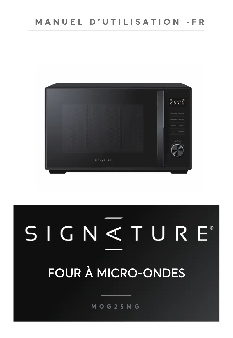 Page 1 de la notice Manuel utilisateur Signature MOG25MG