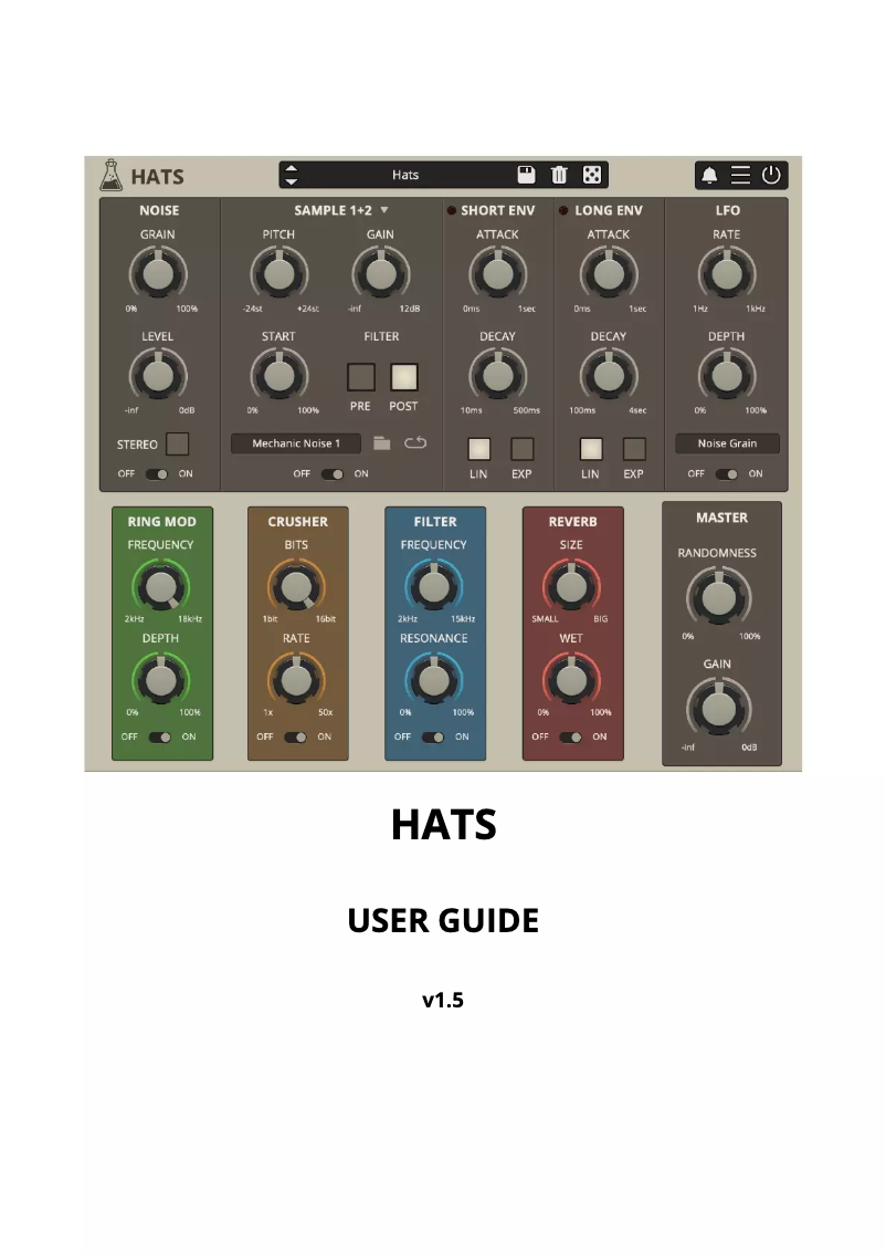 Page 1 de la notice Manuel utilisateur AudioThing Hats