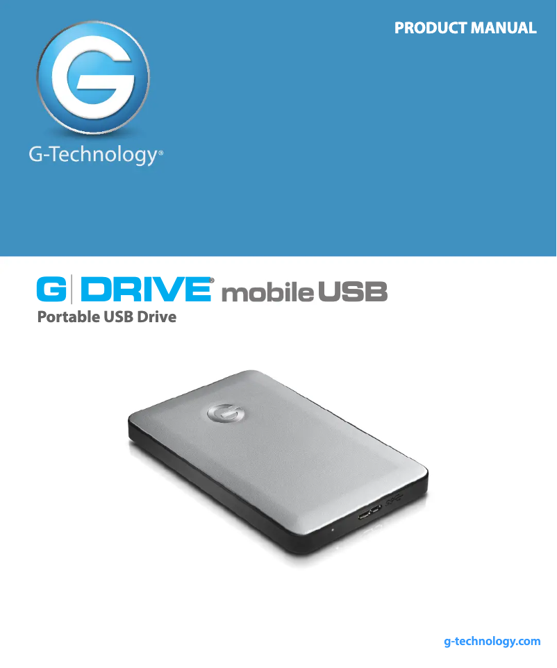 Image de la première page du manuel de l'appareil G-DRIVE mobile USB-C